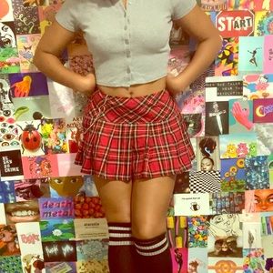 Plaid mini skirt